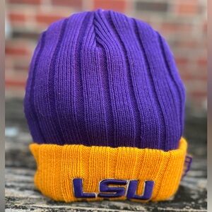 TEI LSU Tigers Purple Gold NCAA Collegiate One Size Fits All Cuffed Knit Hat